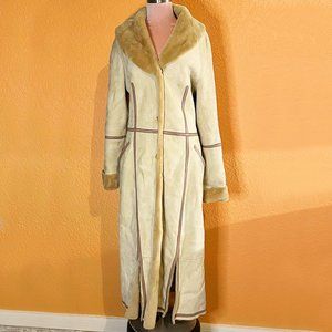 Stefania Sarle Tan Genuine Shearling Full Coat
